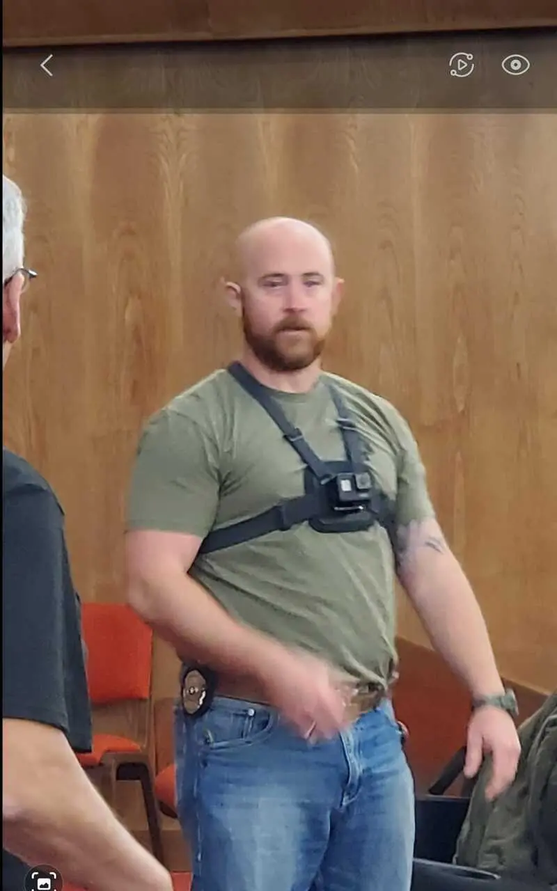 Security Officer wearing a GoPro Camera rig.